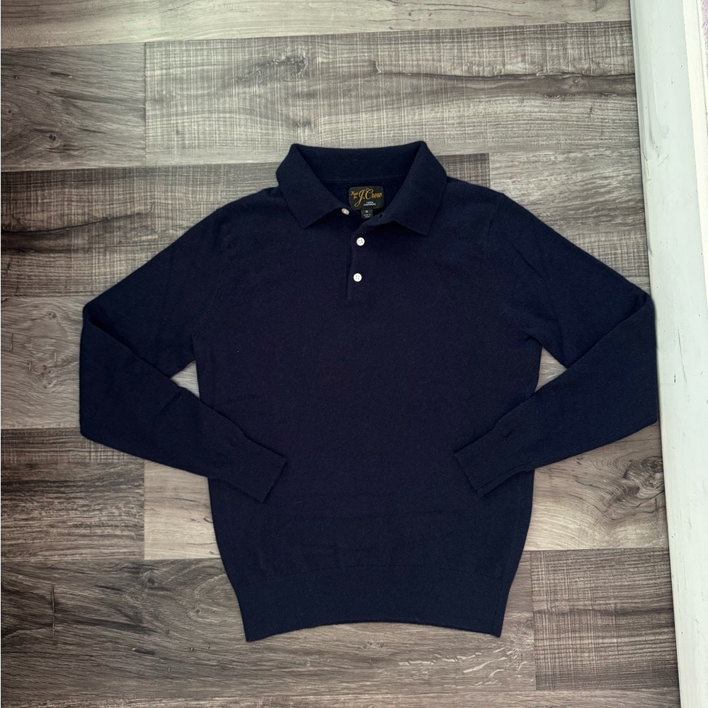 J. Crew cashmere navy sweater polo (small)